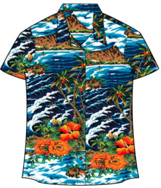 Diamond Head Women's Hawaiian Shirt- Made in USA